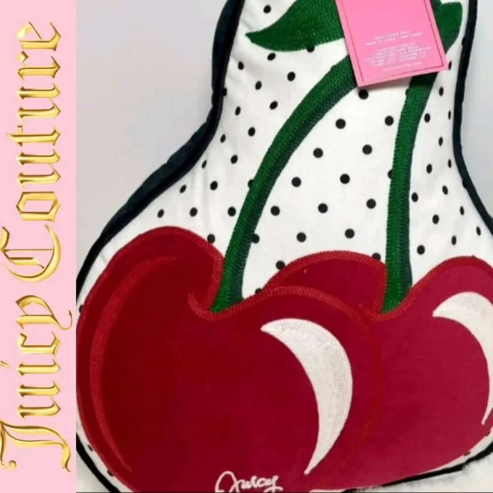 Juicy Couture Home Juicy Signature Logo‎ Cherry Decorative Accent Pillow